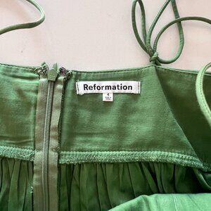 Reformation Green Catarina Dress